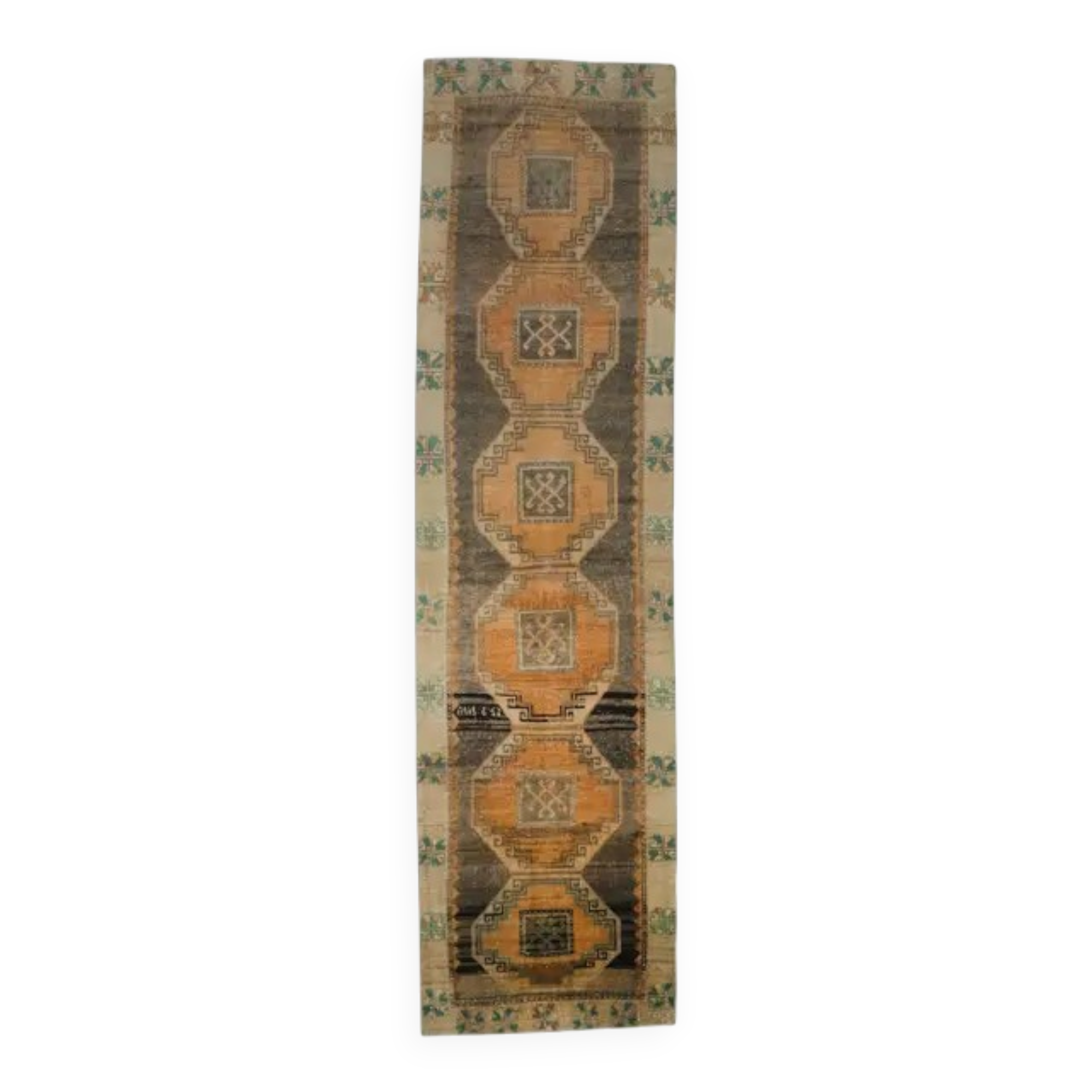 Semi-Vintage Turkish Hand-Knotted Runner 100x381