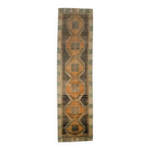 Semi-Vintage Turkish Hand-Knotted Runner 100x381