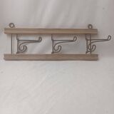 Coat rack/wood & iron hooks
