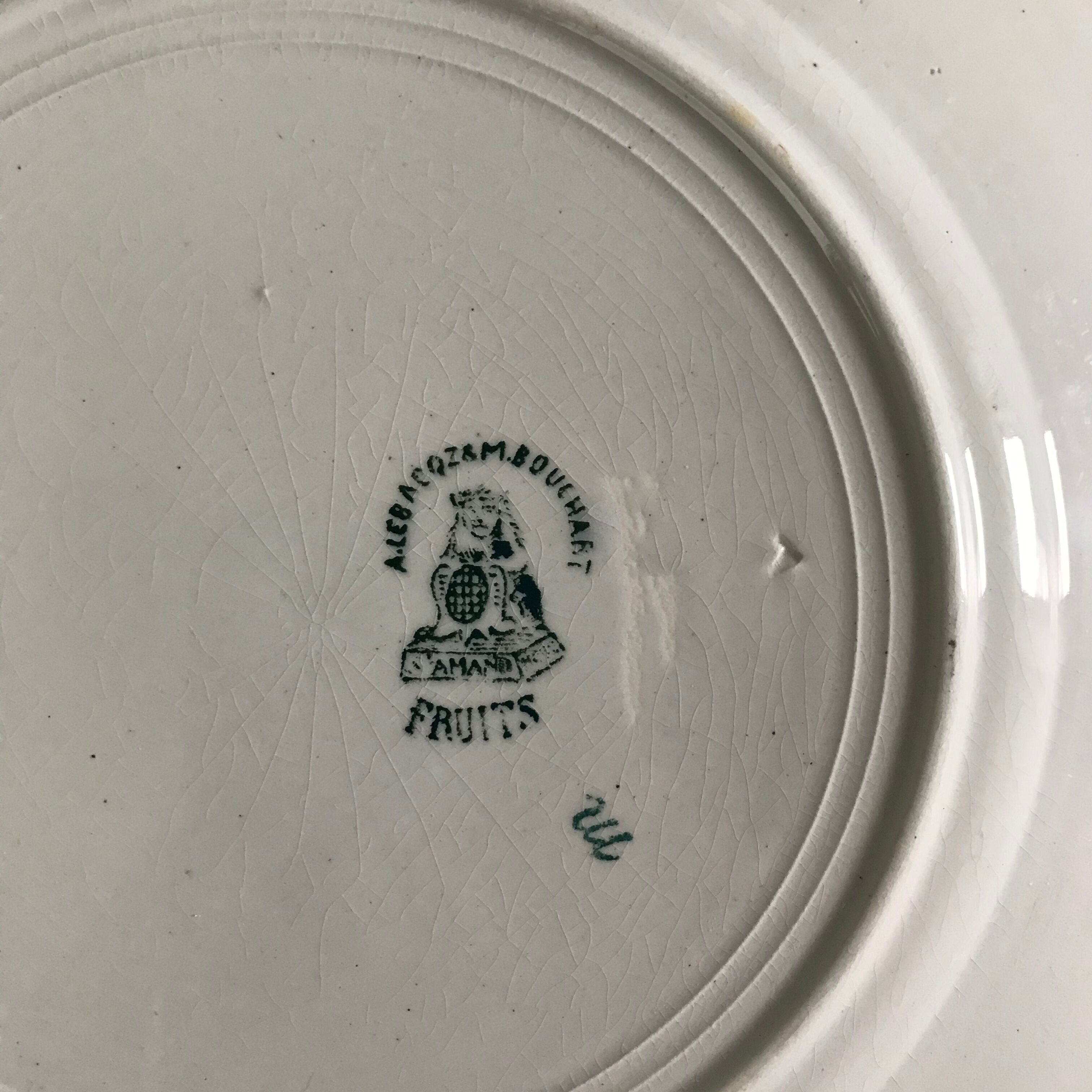 5 plates St Amand fruit pattern