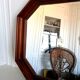 Hexagonal wooden mirror, 1950 70x49cm