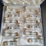 12 Limoges art porcelain knife rests in their case
