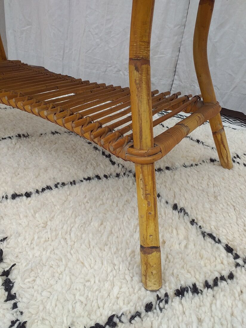 Vintage rattan coffee table 70