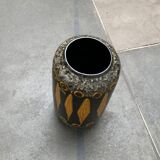 Brutalist sun vase in West German pottery WGP from the mid-century by Scheurich, 1960s.