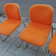 Set of 6 vintage orange Euro Chair Girsberger design chairs