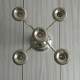 large five-branch silver-plated metal candlestick