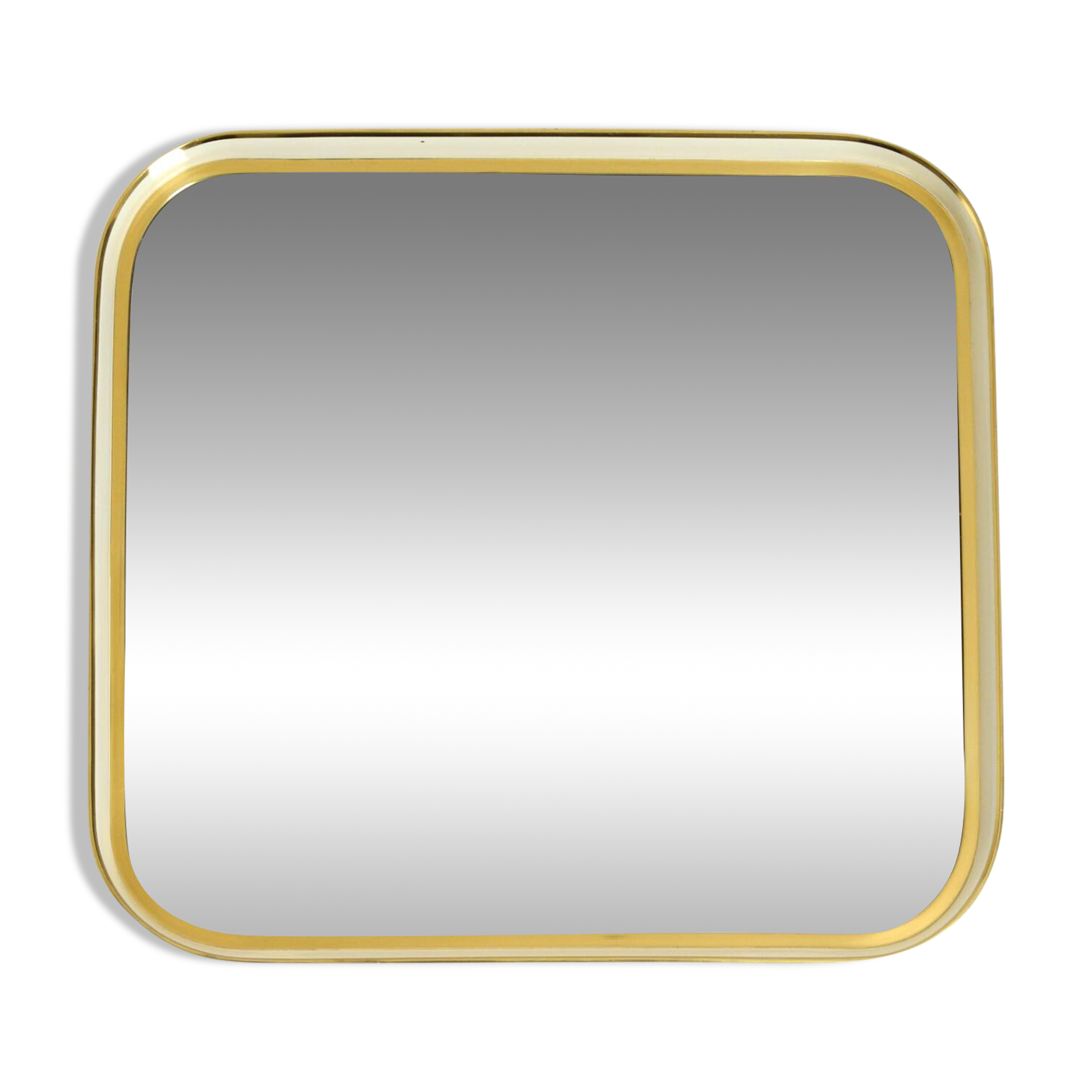 Beautiful original Mid Century Modern "Zier-Form" wall mirror with heavy br