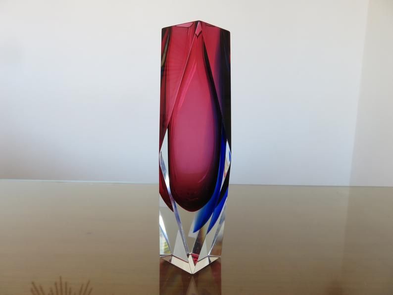 Vase Sommerso Murano design Luigi Mandruzzato 60s