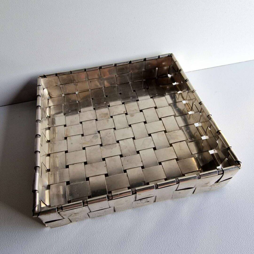 Florence Brandimarte & Passeri 800 silver square woven box