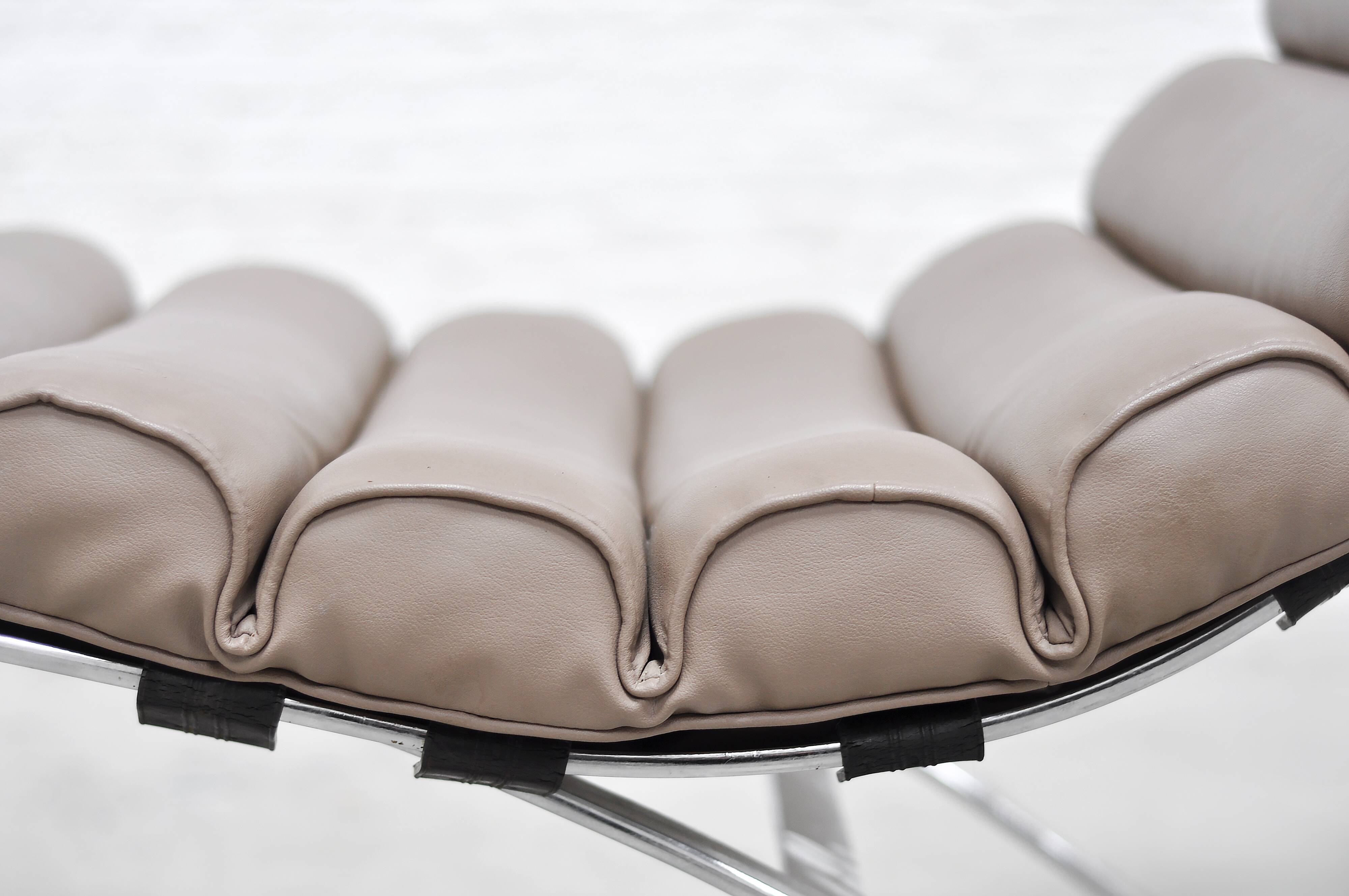 Space Age Leather Cantilever Lounge Chair, 1960's