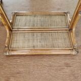 Miroir étagère en rotin