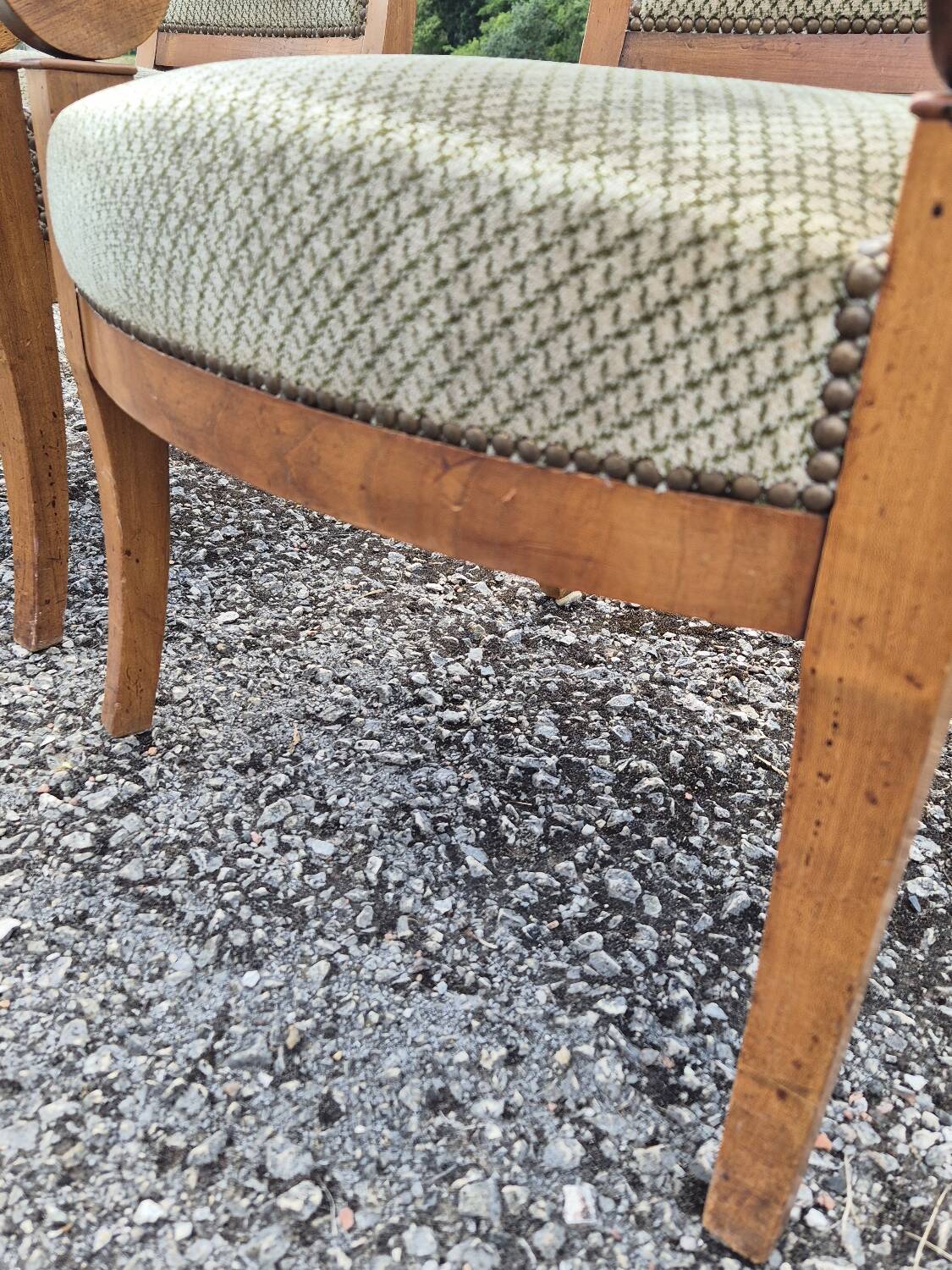 Paire de fauteuils à crosse Empire Restauration 1900s