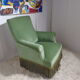 Pair of toad armchairs in green velvet