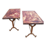 Pair of antique bistro tables