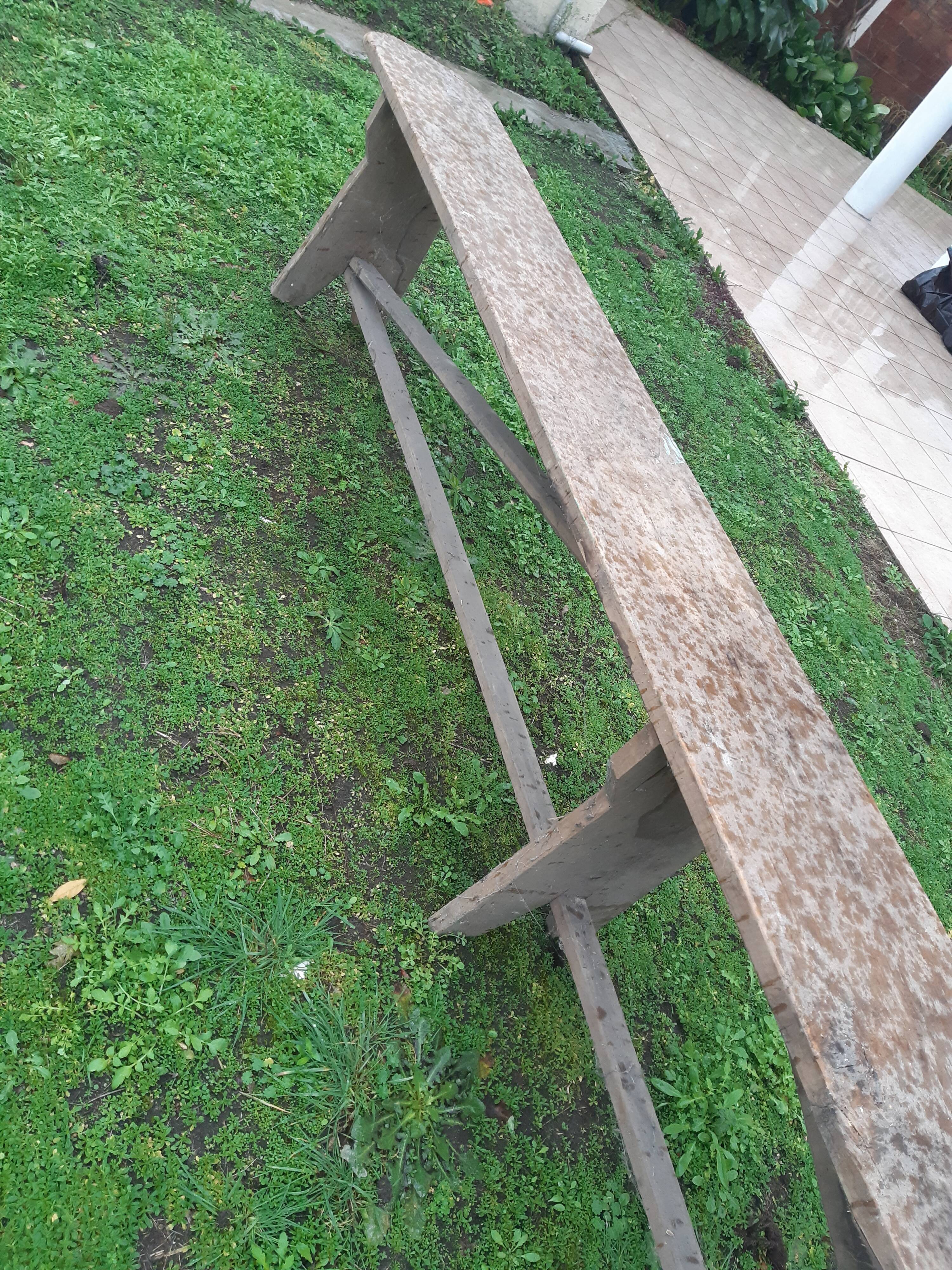 Large wooden bench