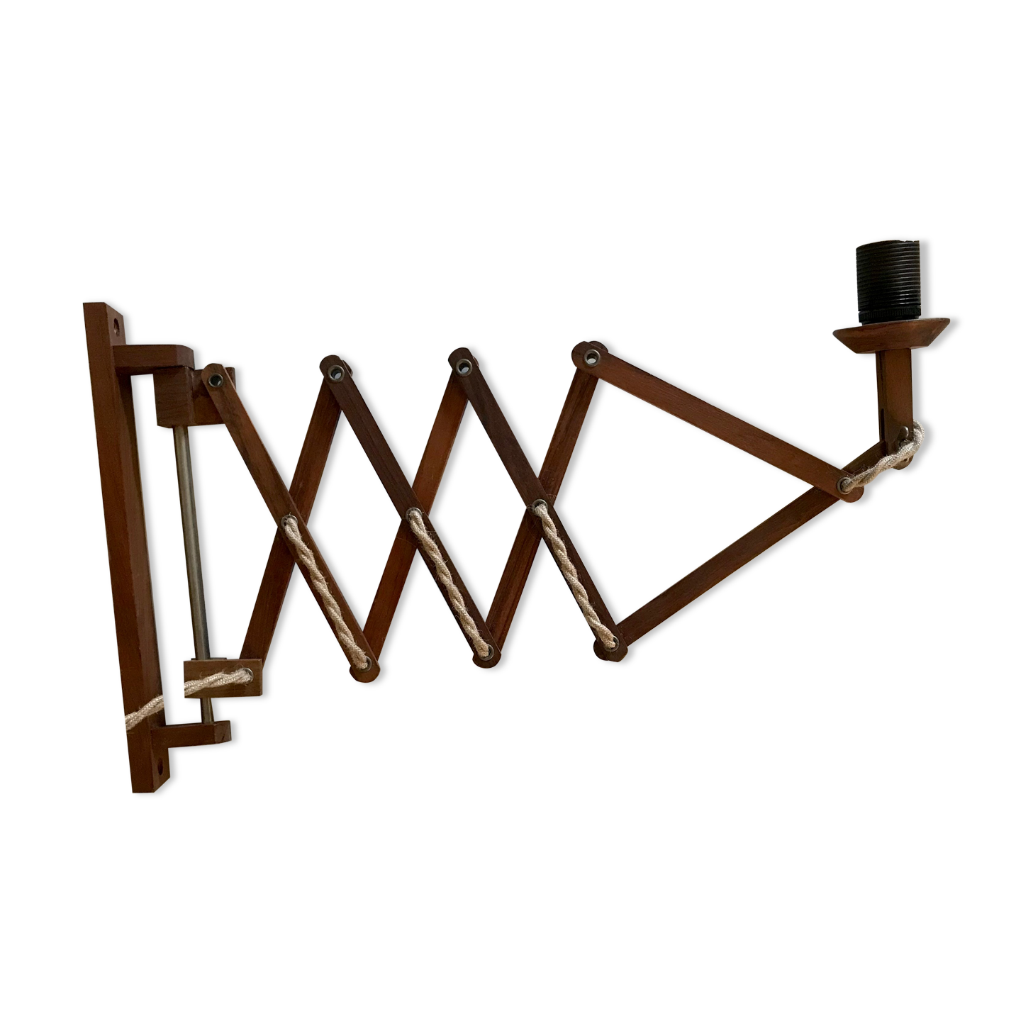 Scandinavian teak scissor lamp
