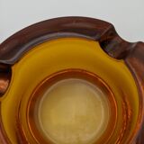 Amber glass ashtray 70s