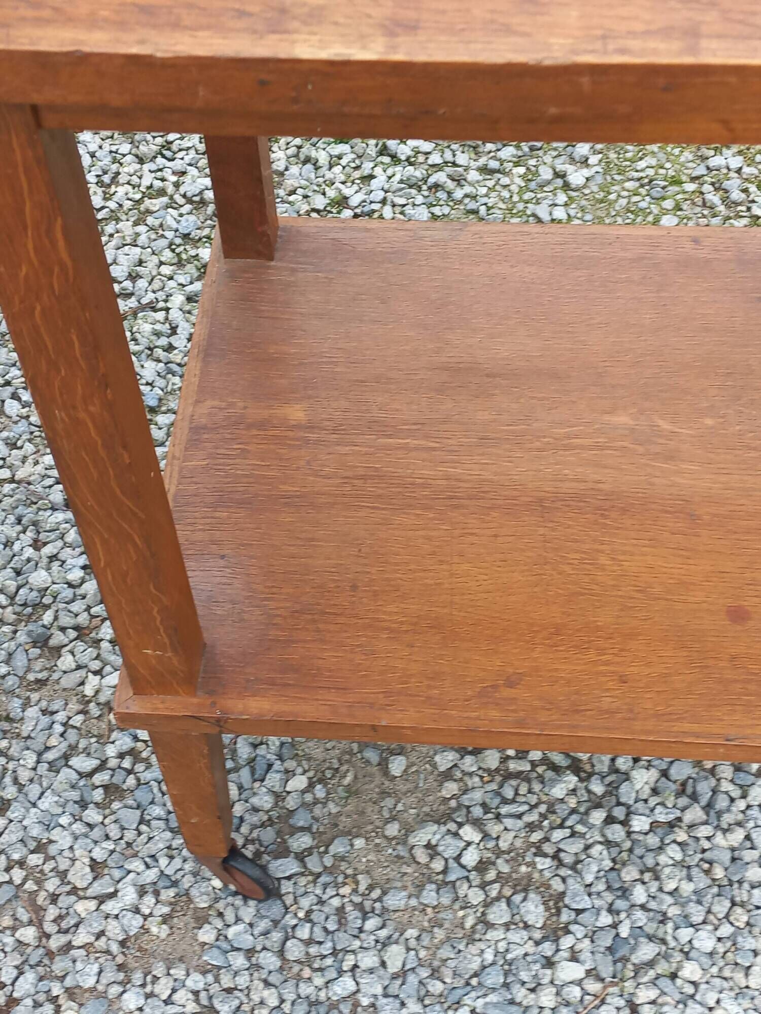 Pair of vintage 50s oak side tables