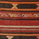 3x10 Red & Black Striped Kilim Runner Rug, 90x309Cm