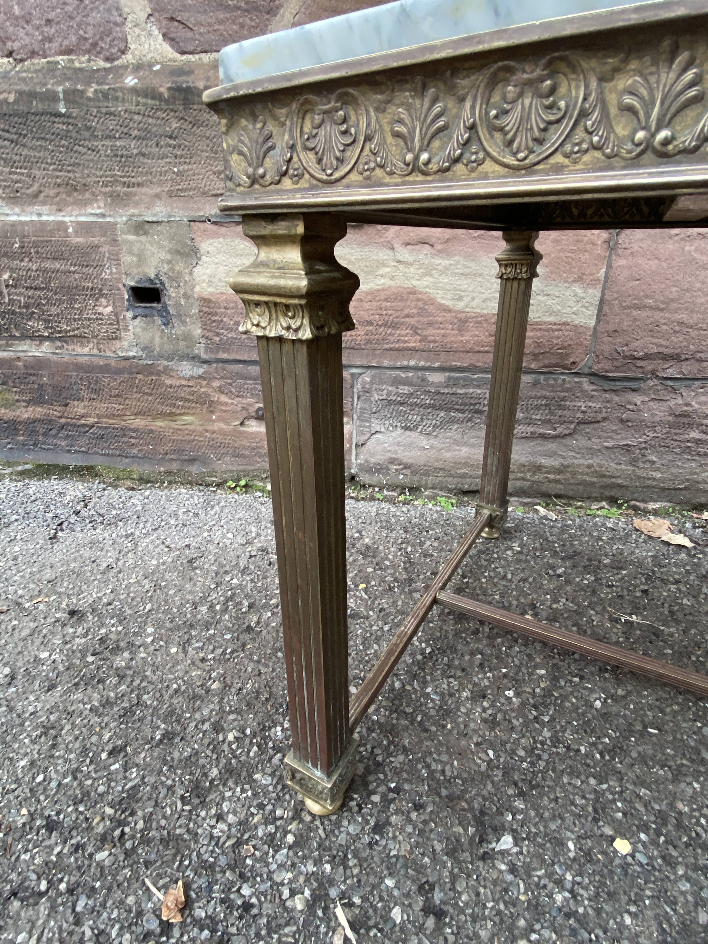 Louis xvi empire style coffee table in gilded bronze 1950