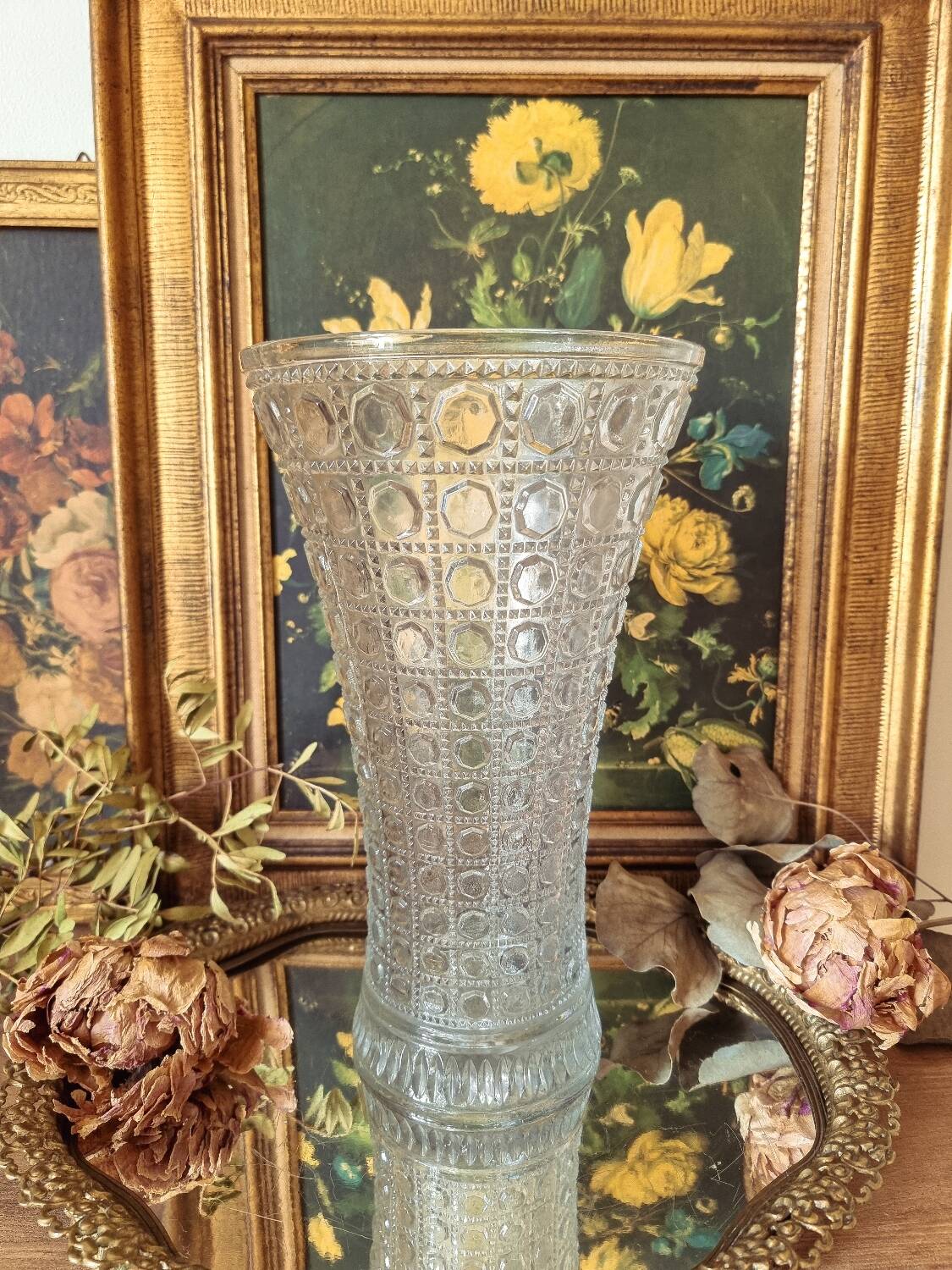 Large vintage glass vase