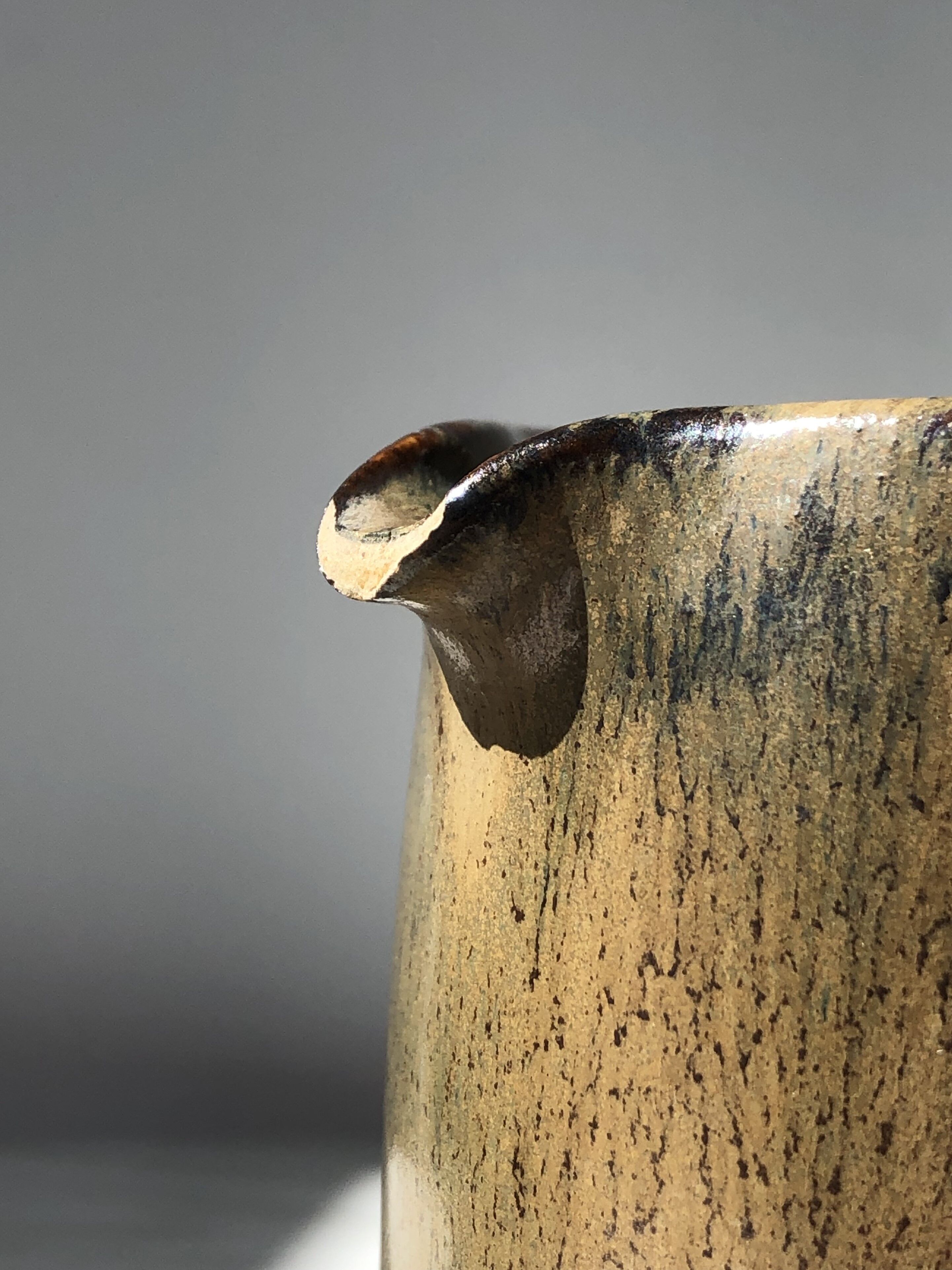 Ceramic spout decanter, brightly coloured and trendy