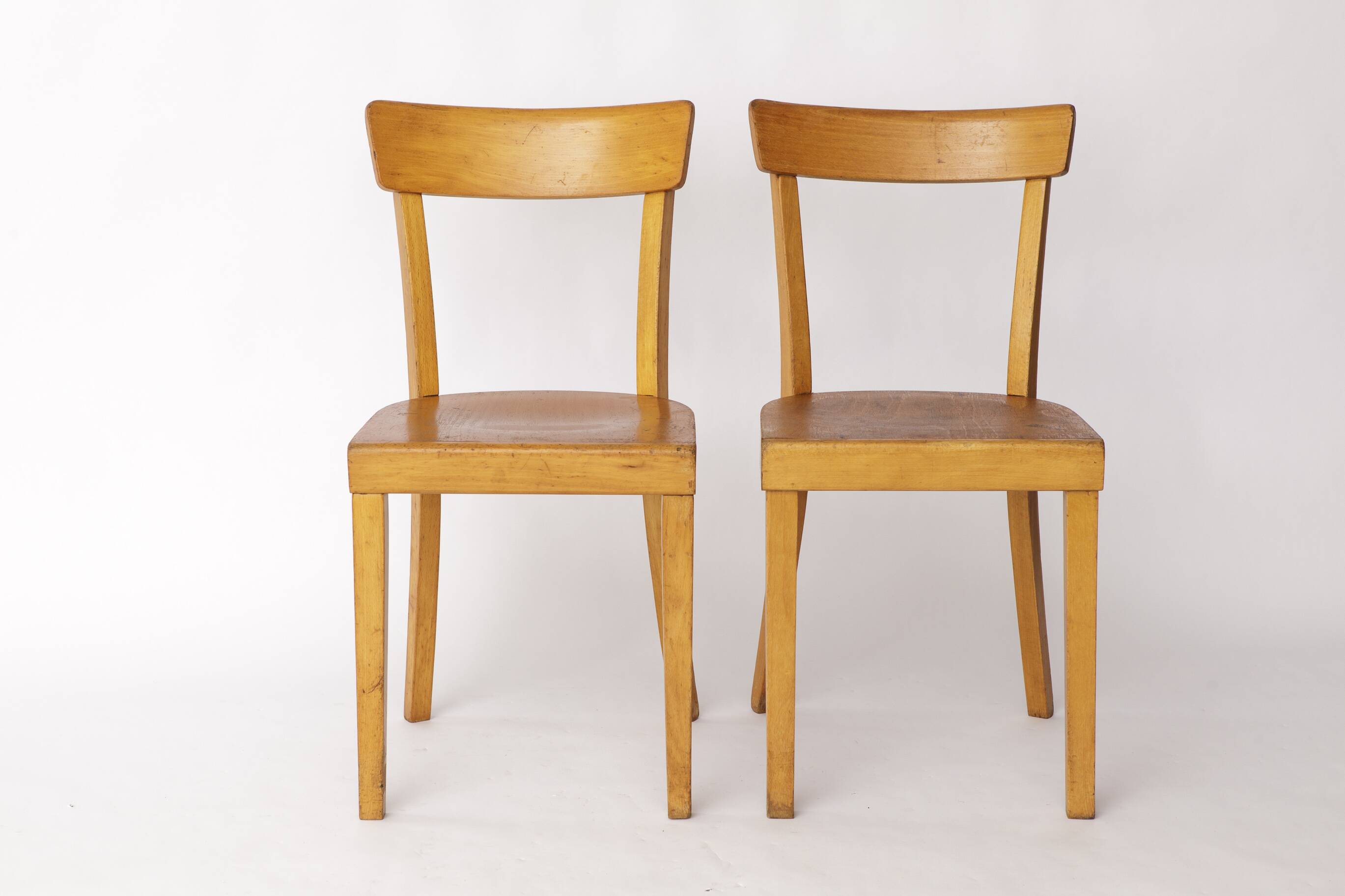 Pair of 1950s Frankfurt Dining Chairs, Germany – Refurbished Beechwood