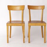 Pair of 1950s Frankfurt Dining Chairs, Germany – Refurbished Beechwood