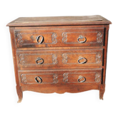 Ancienne commode 3-tiroirs en bois