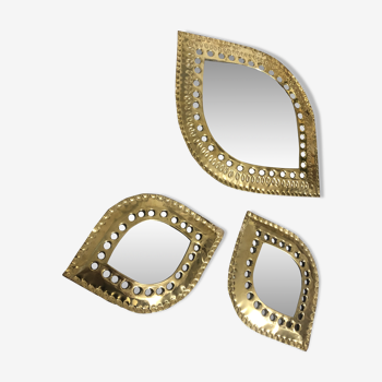 Hammered golden mirrors