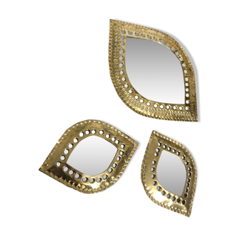 Hammered golden mirrors