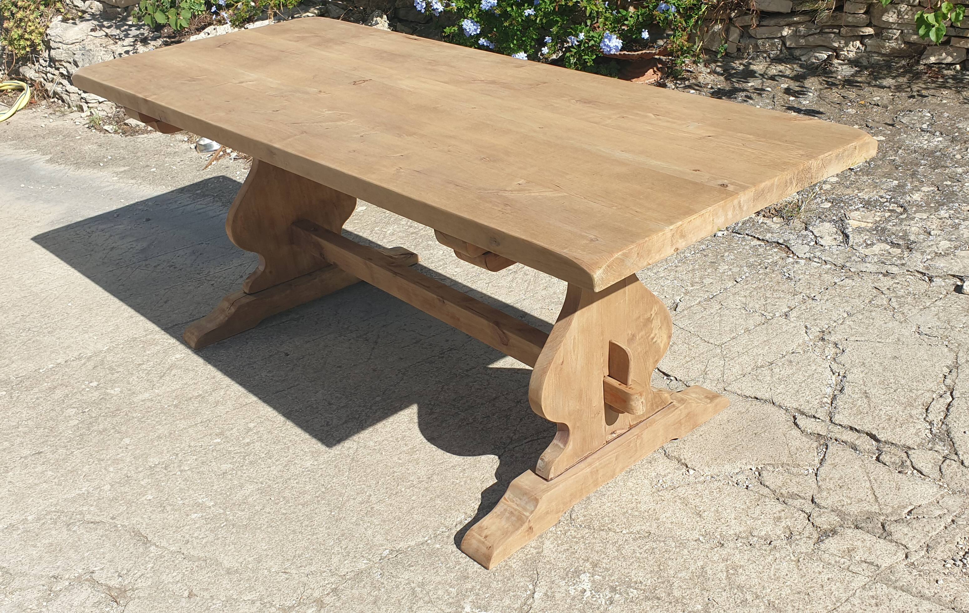 Solid wood farmhouse table