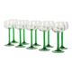 Set of 10 Vintage Luminarc Alsace Wine Glasses Thick Green Stems