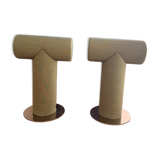 Pair of green Mister T Materia stools – like new