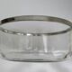 Glass bowl silver metal edge