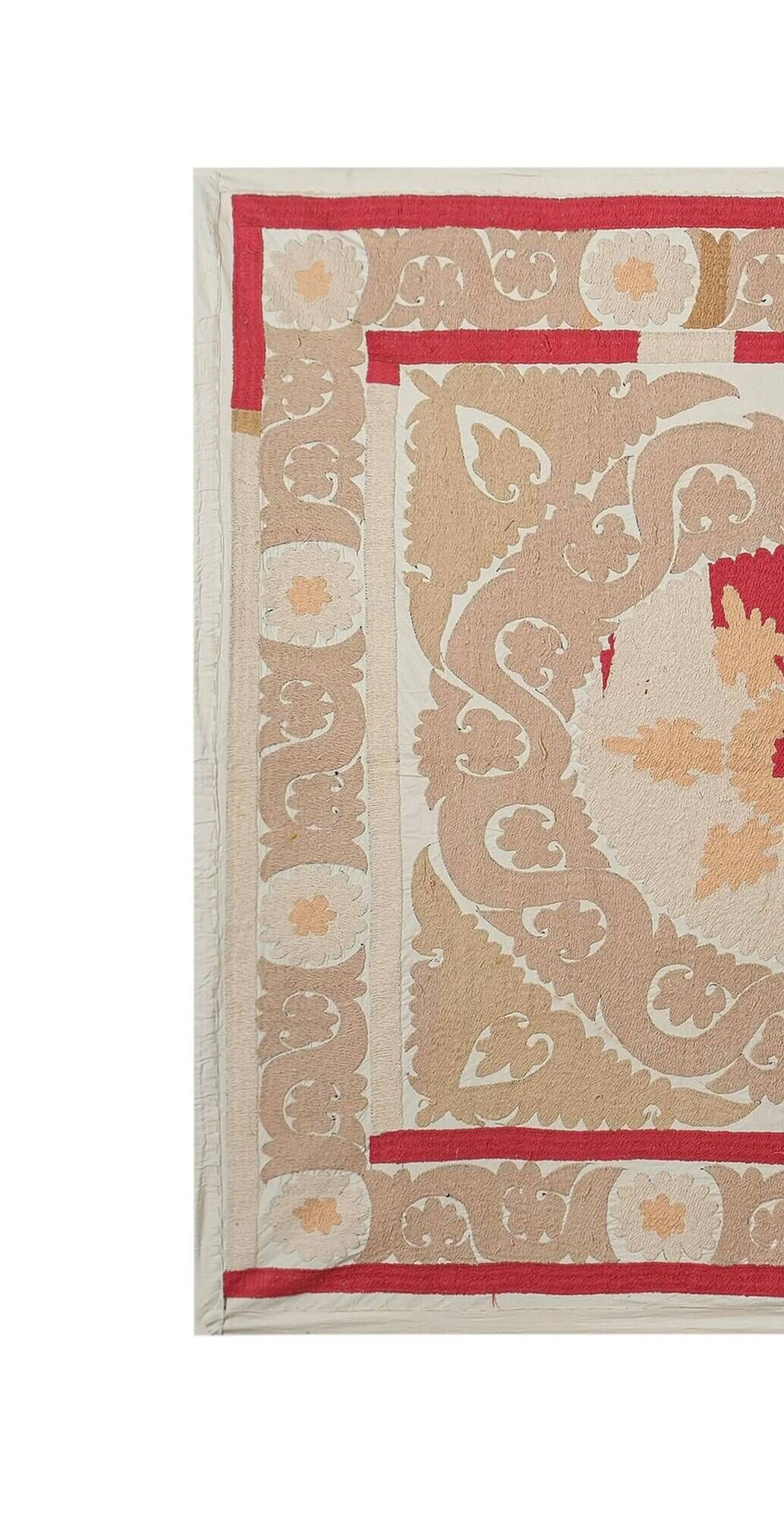 Vintage hand-embroidered tribal tapestry 135x142 cm