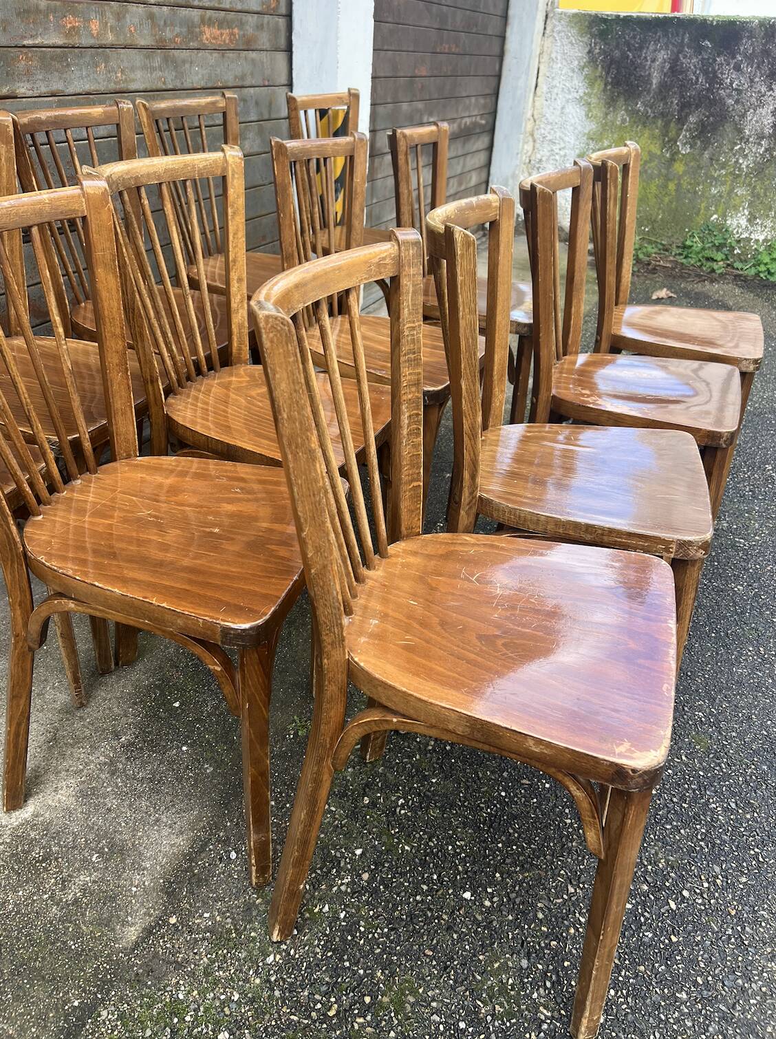 (Lot) 13 Stamped Baumann Chairs