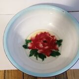 Peacock enamelled metal basin decoration