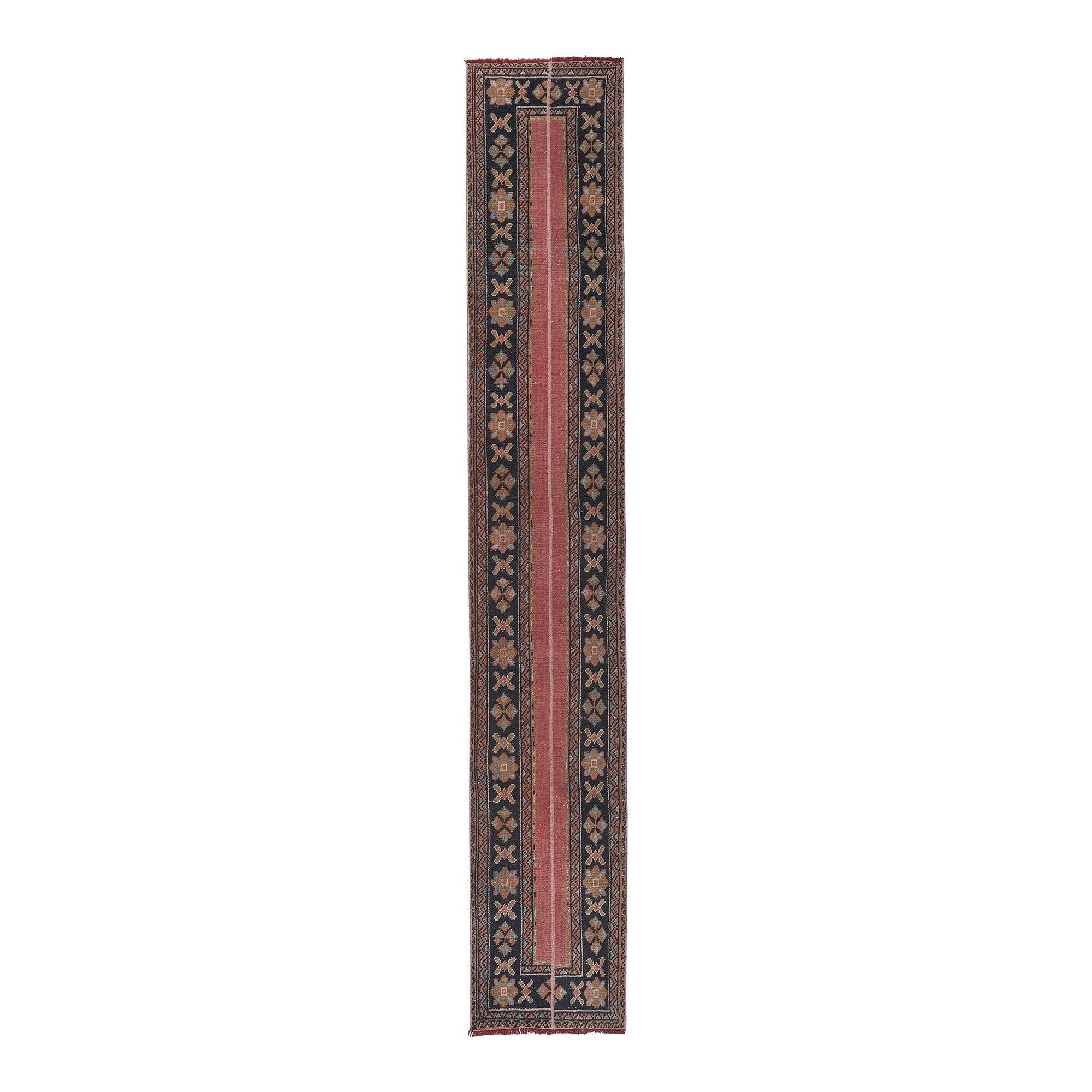 Vintage Turkish hallway rug 61x376 cm