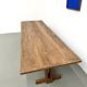 Large refectory table in solid pine and beech, with an X-shaped base.