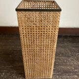 Corbeille à papier cannage et plexiglas 1970