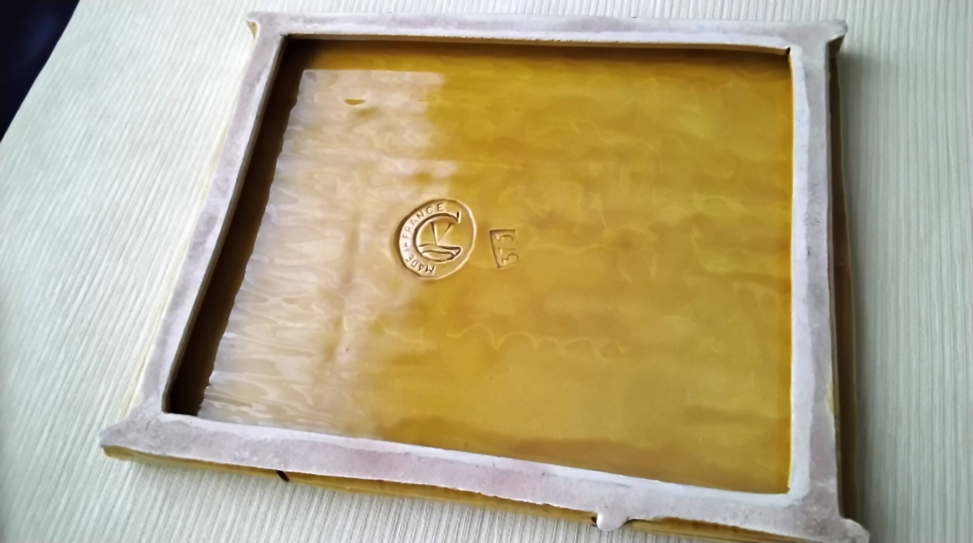 Cheese board and matching butter dish, Vallauris ceramic