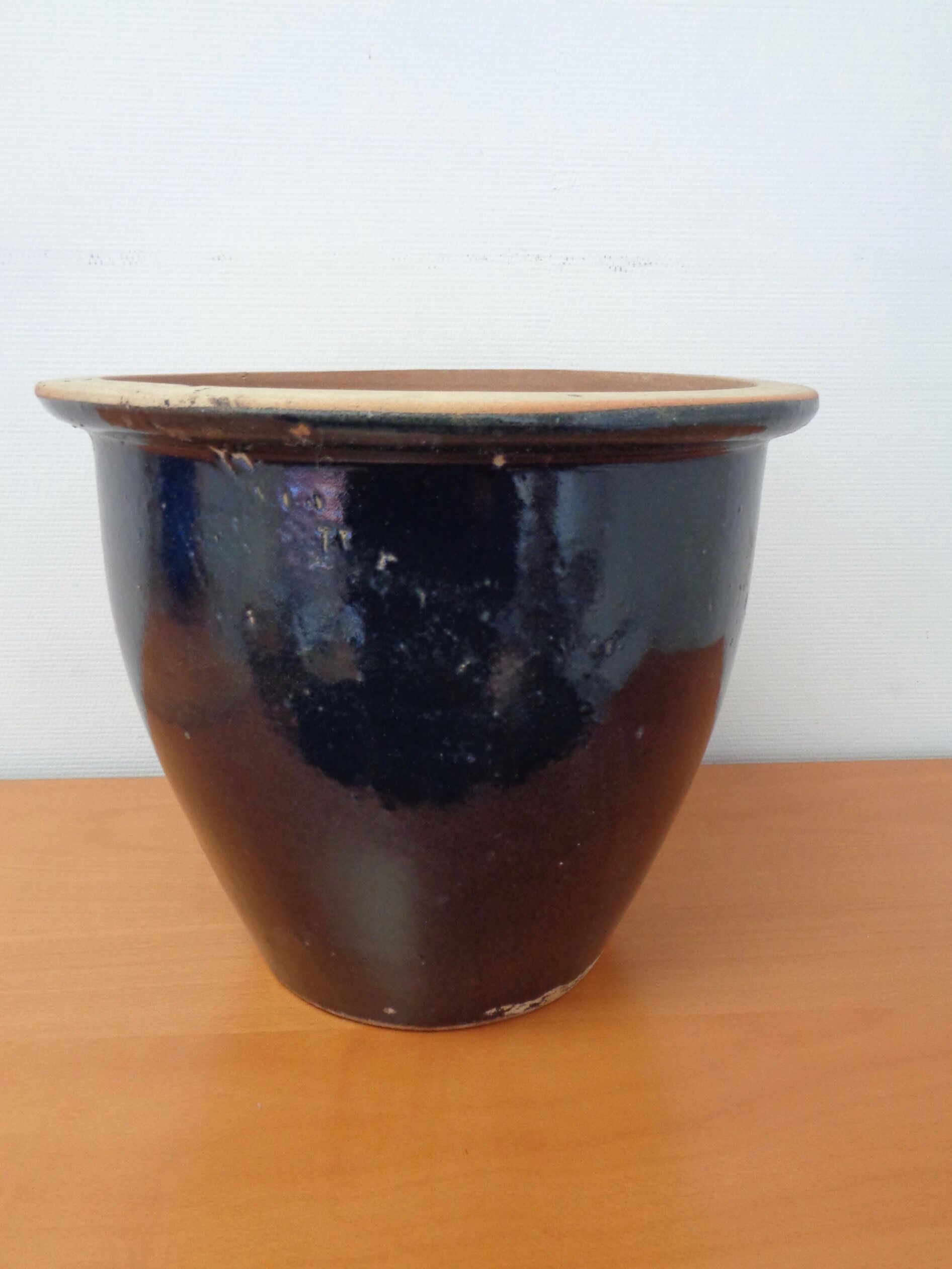 Cache-pot céramique bleu