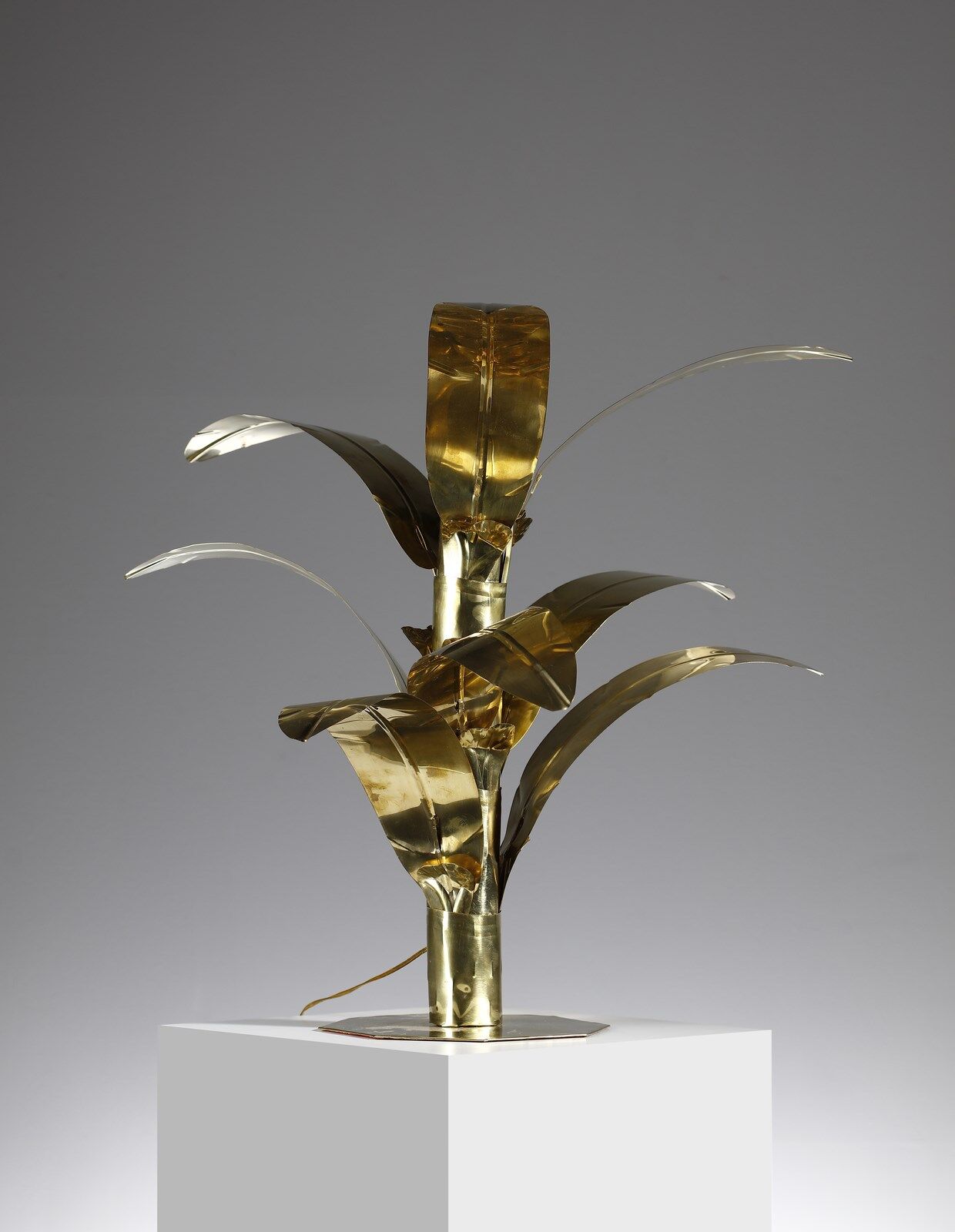 Palm tree brass floor/table lamp, Bottega Gadda Italy, 1960