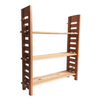 Vintage brutalist solid wood shelf