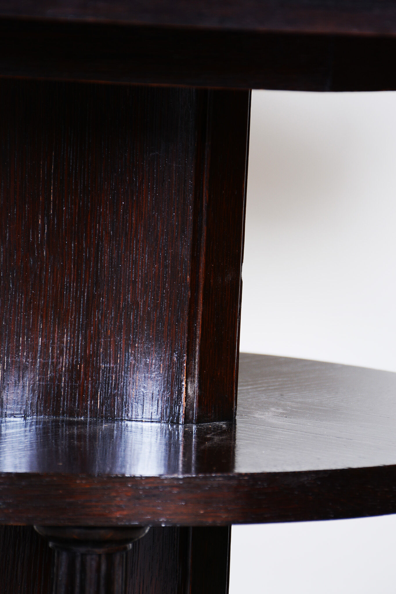 Unusual Restored Czech Cubist Oak Side Table, Czechia, 1910-1919