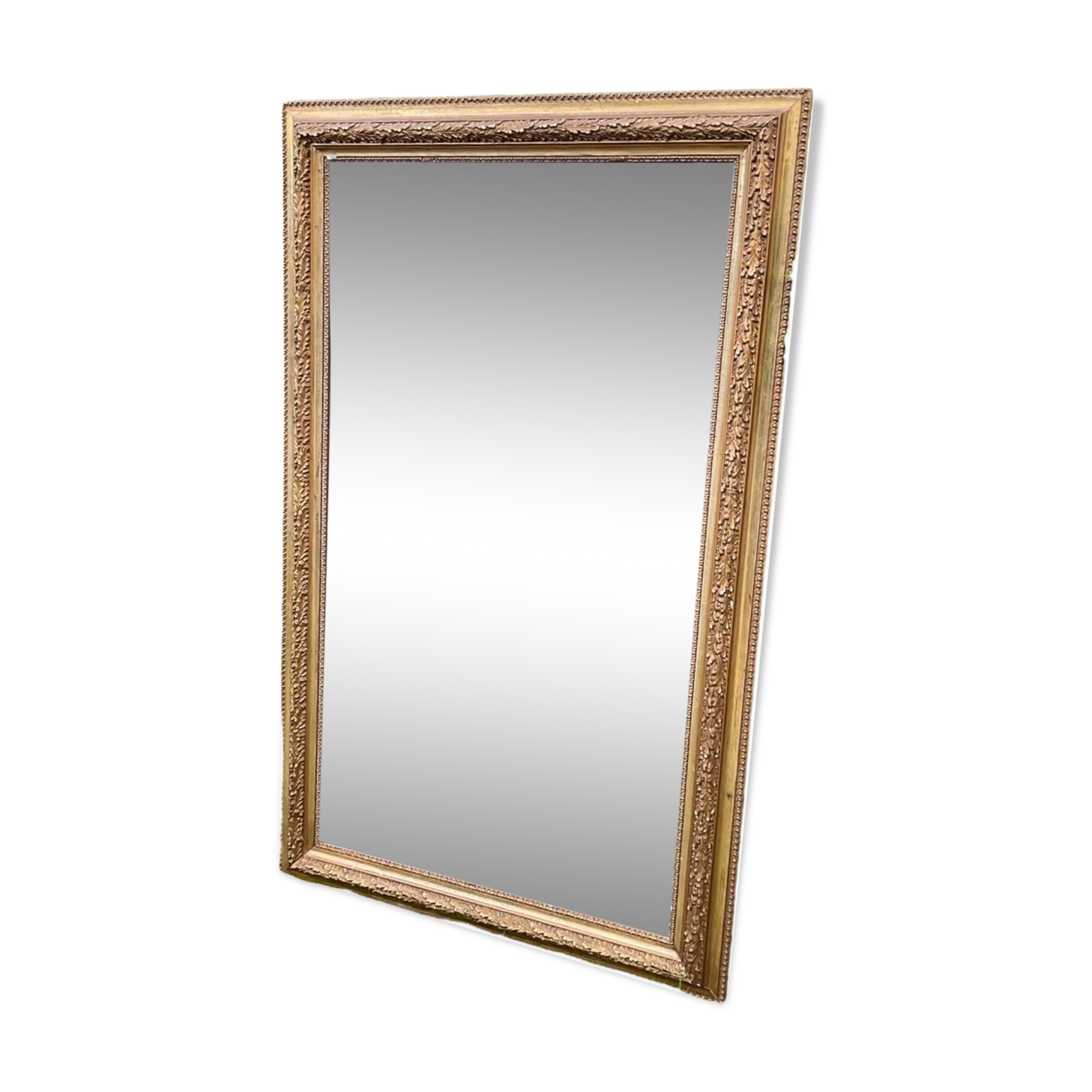 Old plastered and gilded wooden mirror 138x84