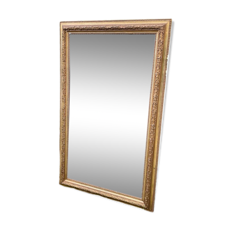 Ancien miroir en bois plâtré et doré 138x84