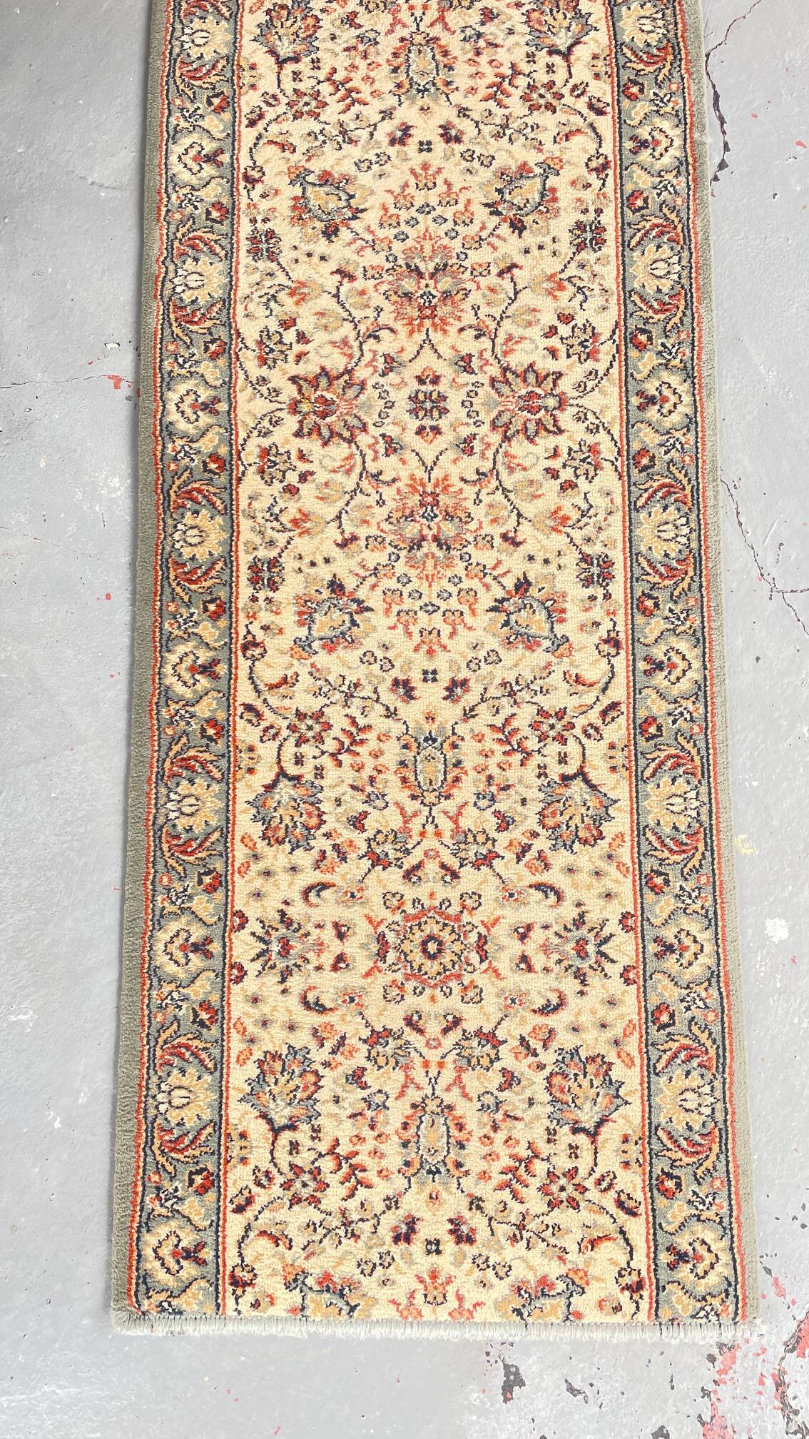 Vintage Beige Grey-Blue Runner Rug