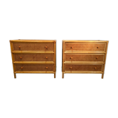 Commodes vintage, cannage en rotin